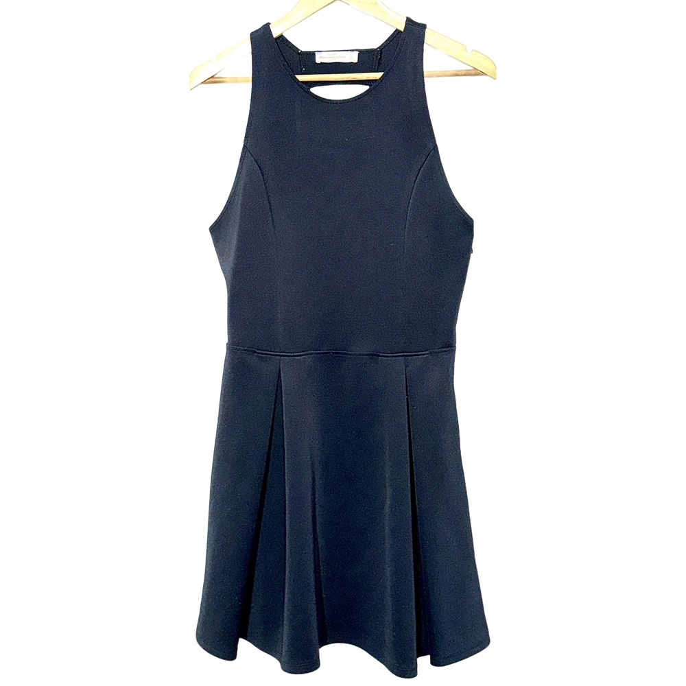 Abercrombie & Fitch Black Cut Out Pleated Sleeveless A-Line Mini Dress Size L